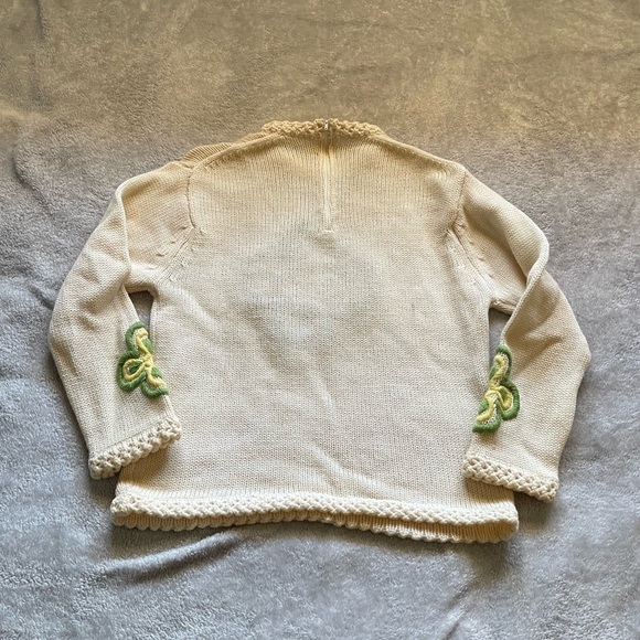 Vintage 60s Flower Power 100% Wool Sweater - Picture 2 of 11